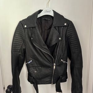 ZARA Genuine leather black jacket
